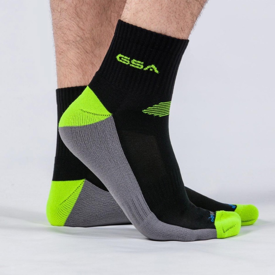 GSA HYDRO MENS EXTRA CUSHIONED HIGH PERFORMANCE QUARTER 6PACK 8119111-BLACK/RED-GREEN-BLUE Black