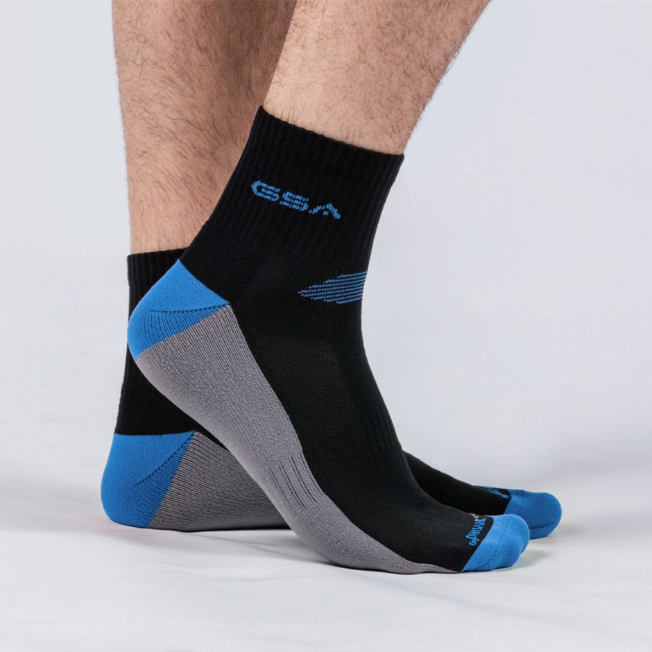 GSA HYDRO MENS EXTRA CUSHIONED HIGH PERFORMANCE QUARTER 6PACK 8119111-BLACK/RED-GREEN-BLUE Black