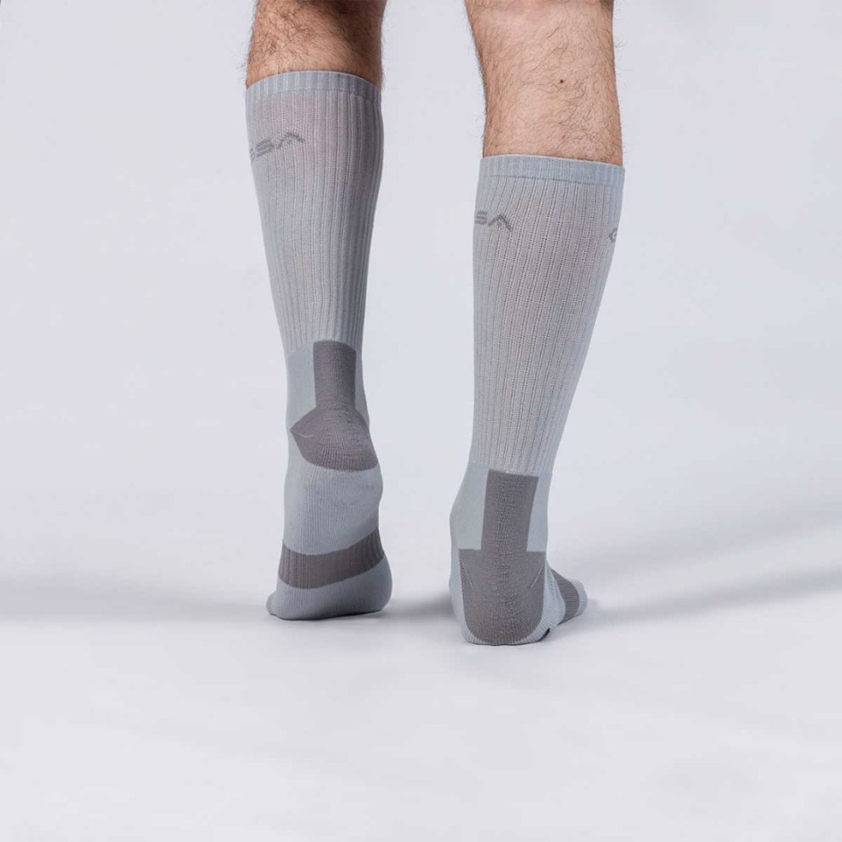 GSA HYDRO MENS EXTRA CUSHIONED HIGH PERFORMANCE CREW 6PACK 8119112-WHITE-GRAY-BLACK Colorful