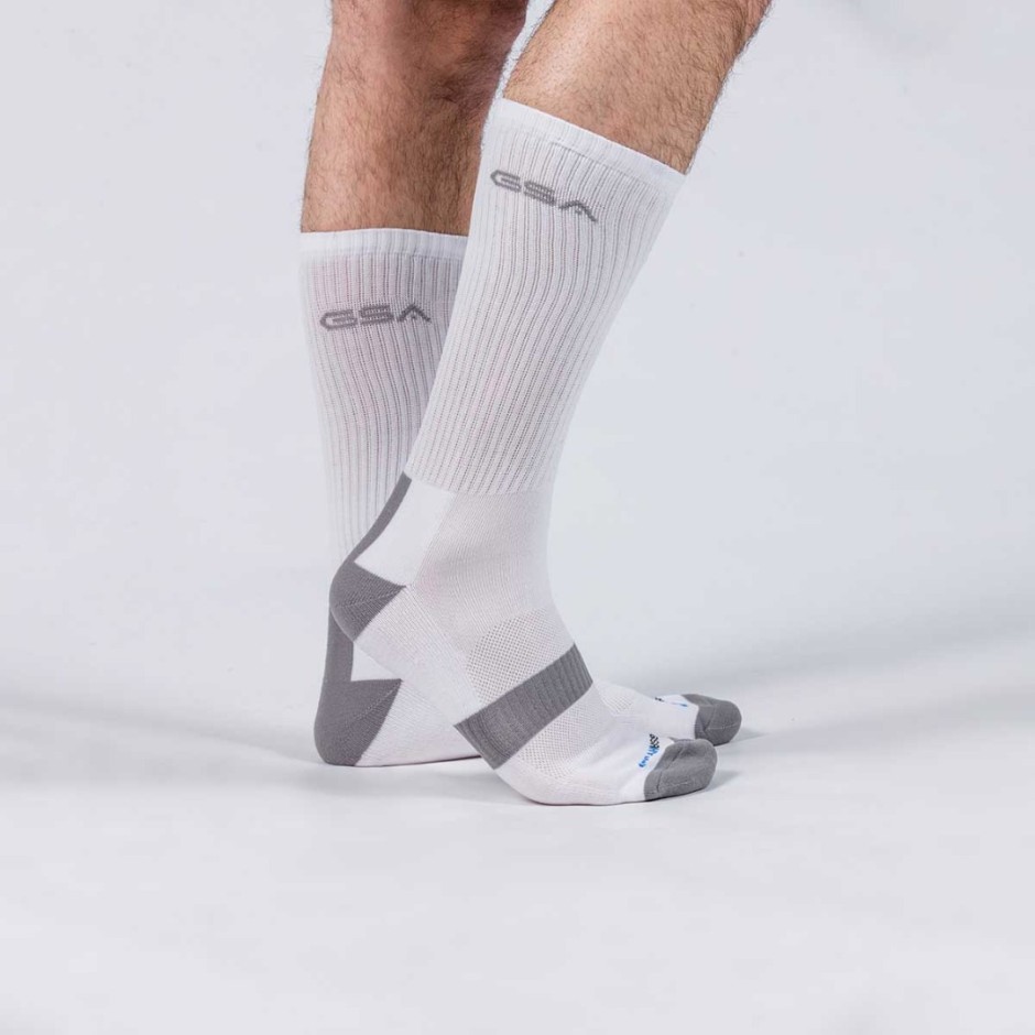 GSA HYDRO MENS EXTRA CUSHIONED HIGH PERFORMANCE CREW 6PACK 8119112-WHITE-GRAY-BLACK Colorful