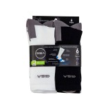 GSA HYDRO MENS EXTRA CUSHIONED HIGH PERFORMANCE CREW 6PACK 8119112-WHITE-GRAY-BLACK Colorful Image 5