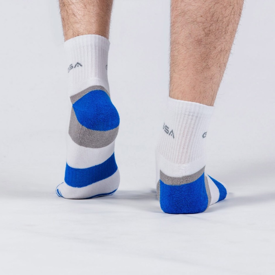 GSA BAMBOO MENS EXTRA CUSHIONED PERFORMANCE QUARTER 6PACK 8119114-WHITE/YEL-BLUE-GREEN White