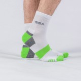 GSA BAMBOO MENS EXTRA CUSHIONED PERFORMANCE QUARTER 6PACK 8119114-WHITE/YEL-BLUE-GREEN White Image 3