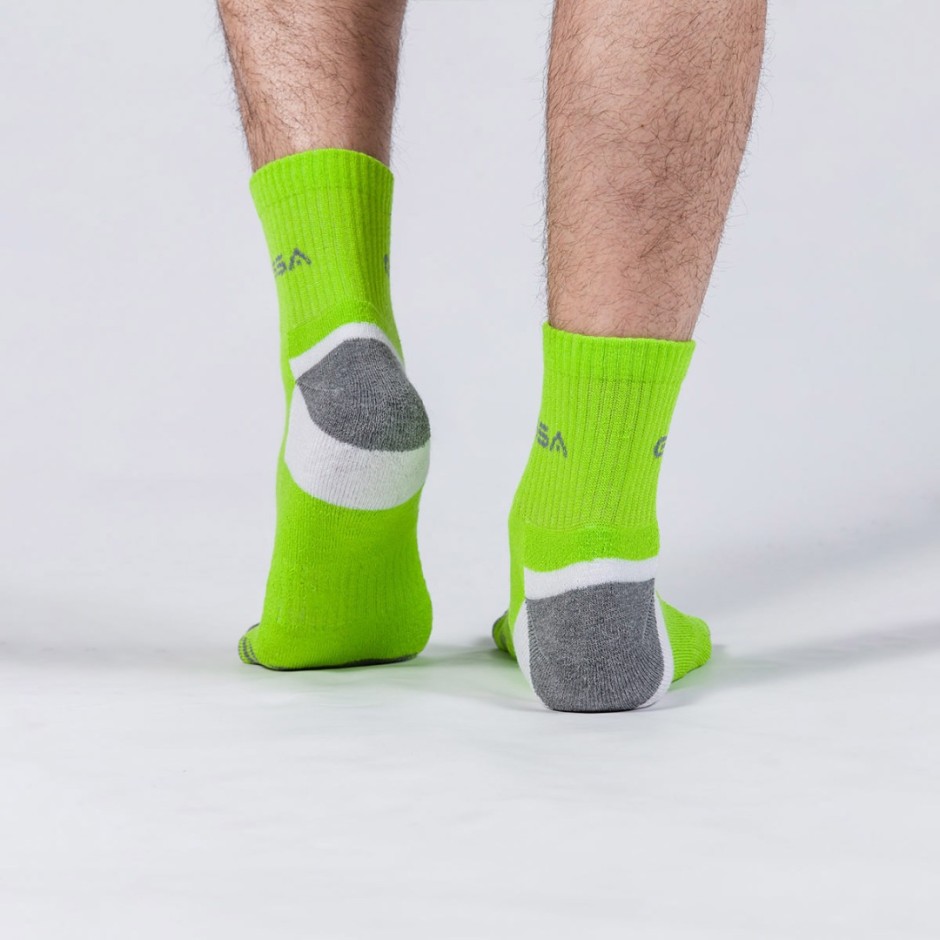 GSA BAMBOO MENS EXTRA CUSHIONED PERFORMANCE QUARTER 6PACK 8119114-YELLOW-BLUE-GREEN MULTI