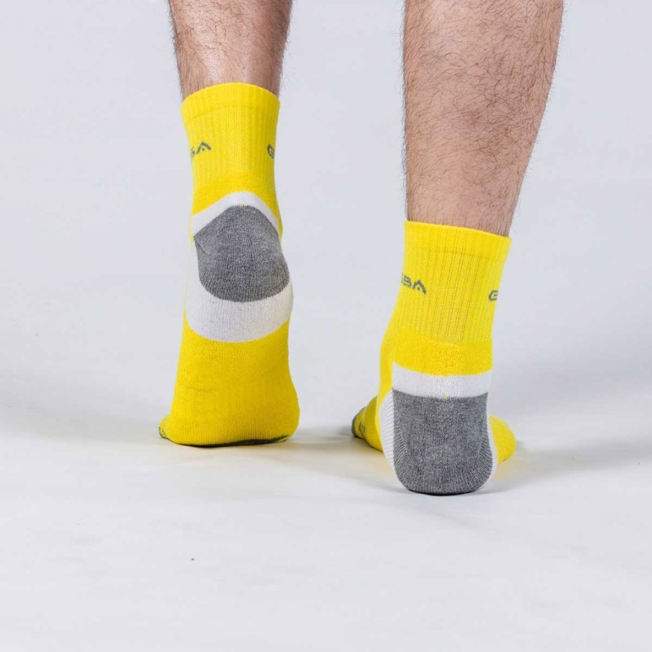 GSA BAMBOO MENS EXTRA CUSHIONED PERFORMANCE QUARTER 6PACK 8119114-YELLOW-BLUE-GREEN MULTI