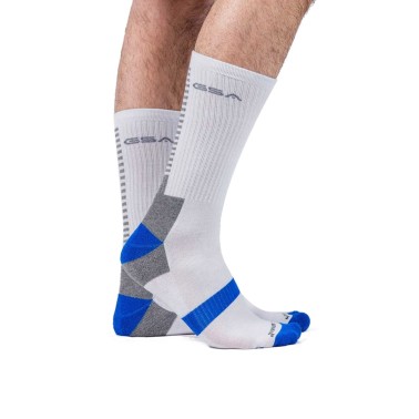 GSA BAMBOO MENS EXTRA CUSHIONED PERFORMANCE CREW 6PACK 8119115-WHITE/YEL-BLUE-GREEN White
