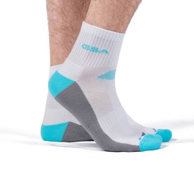 GSA HYDRO MENS EXTRA CUSHIONED HIGH PERFORMANCE QUARTER 6PACK 8119111-WHITE/RED-GREEN-BLUE White