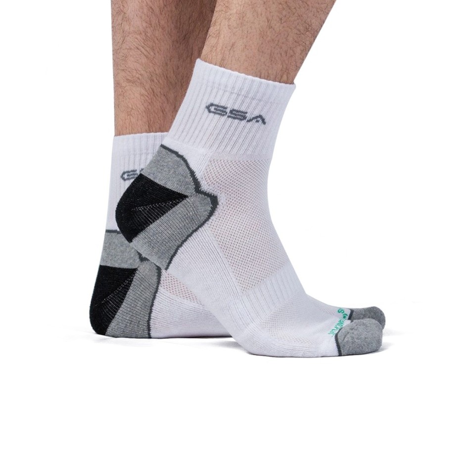 GSA ORGANICPLUS MENS EXTRA CUSHIONED PERFORMANCE QUARTER 6PACK 8119103-WHITE White