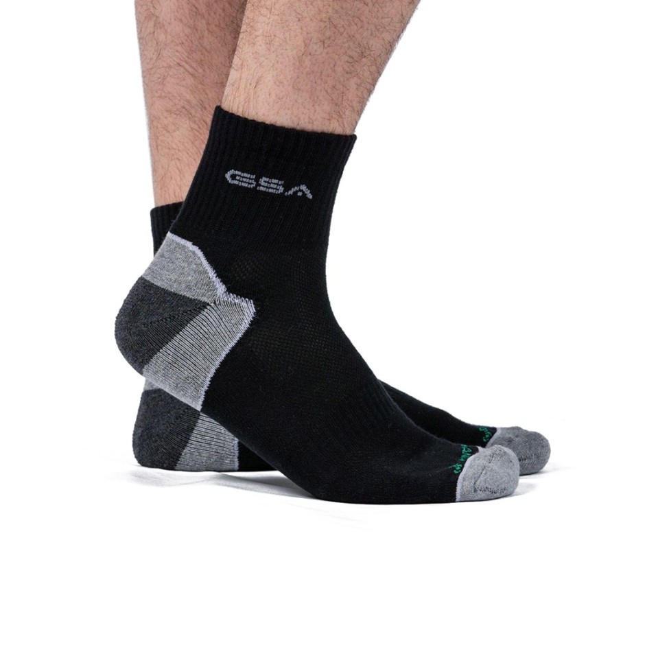 GSA ORGANICPLUS MENS EXTRA CUSHIONED PERFORMANCE QUARTER 6PACK 8119103-BLACK Black