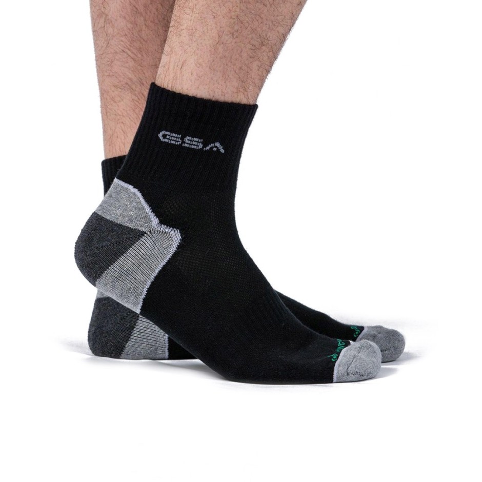 GSA ORGANICPLUS MENS EXTRA CUSHIONED PERFORMANCE QUARTER 6PACK 8119103-WHITE-GRAY-BLACK Colorful