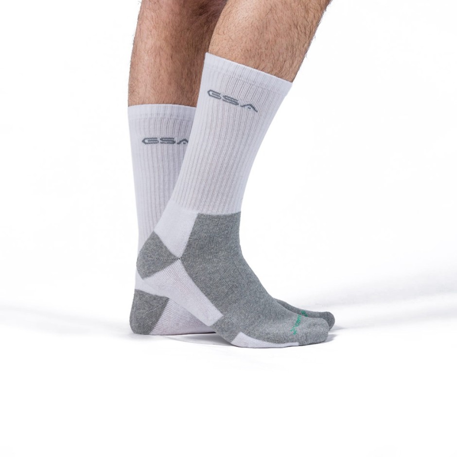 GSA ORGANICPLUS MENS FULLY CUSHIONED PERFORMANCE CREW 6PACK 8119105-WHITE White
