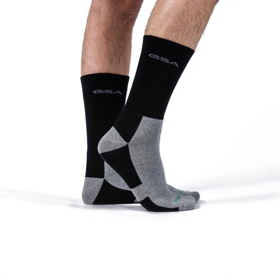 GSA ORGANICPLUS MENS FULLY CUSHIONED PERFORMANCE CREW 6PACK 8119105-BLACK Black