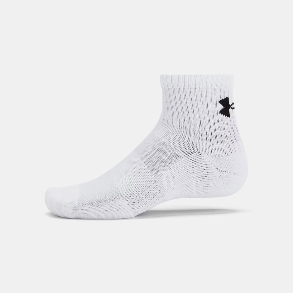 UNDER ARMOUR UNISEX TC 3PK QTR 1386372-100 White
