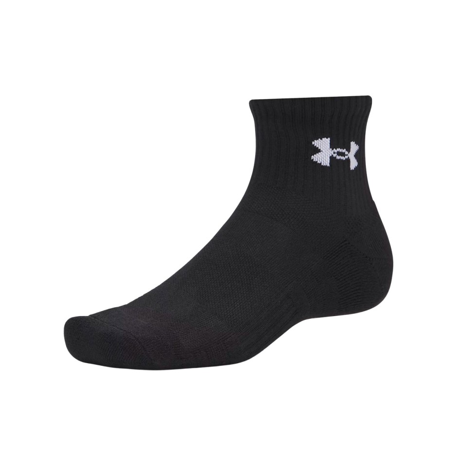 Κάλτσες Μαύρες - Under Armour Performance Cotton 3-Pack Quarter