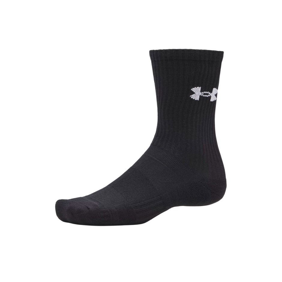 Κάλτσες Μαύρες - Under Armour Performance Cotton 3-Pack Crew