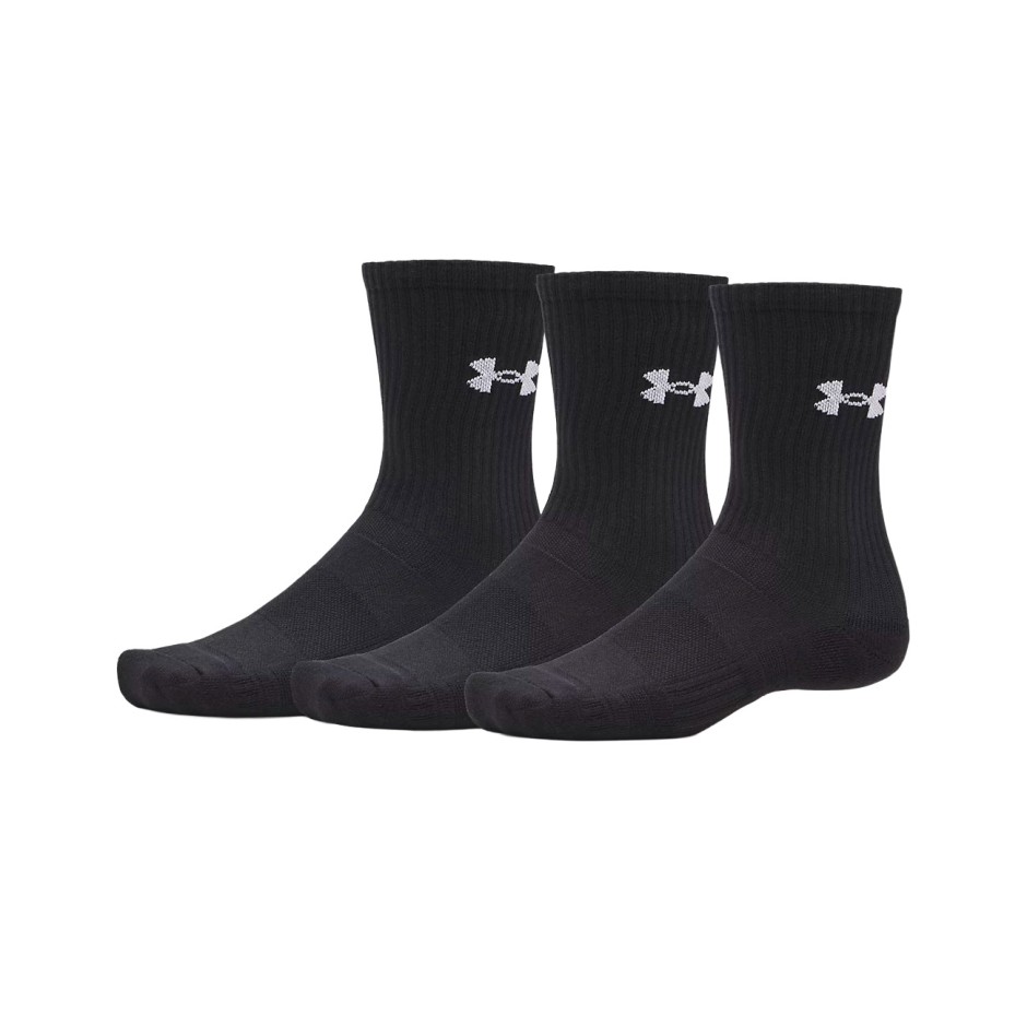 Κάλτσες Μαύρες - Under Armour Performance Cotton 3-Pack Crew