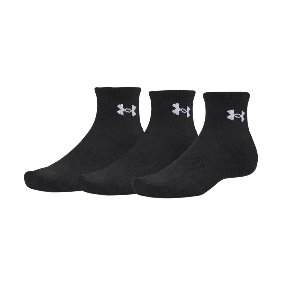 Κάλτσες Μαύρες - Under Armour Performance Cotton 3-Pack Quarter