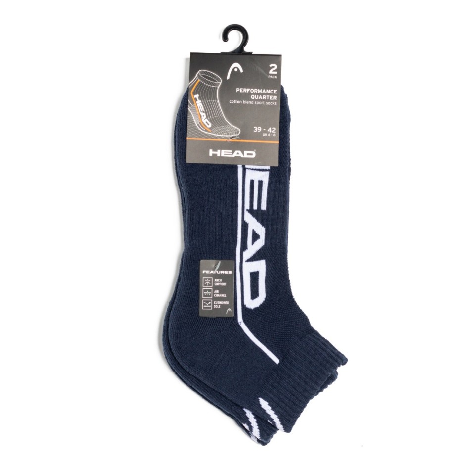 HEAD PERFORMANCE QUARTER SOCKS 2P 791019001-NAVY Μπλε