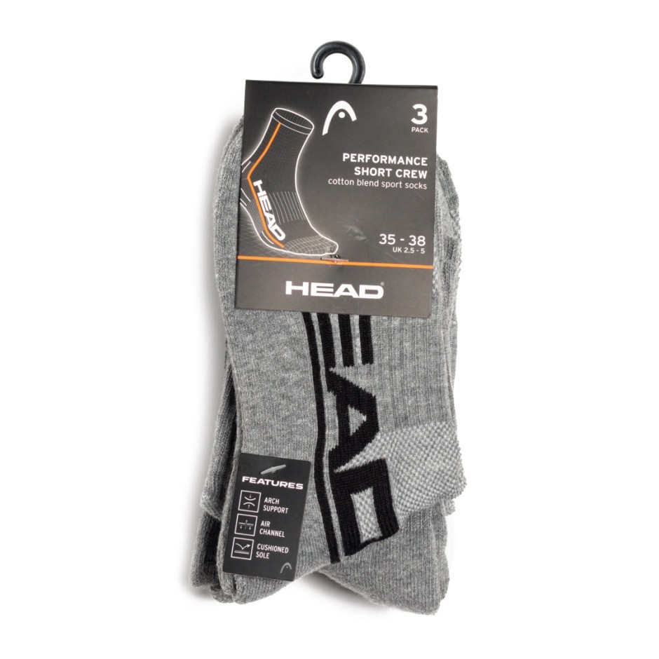 HEAD PERFORMANCE SHORT CREW SOCSK 3P 791010001-GREY Γκρί