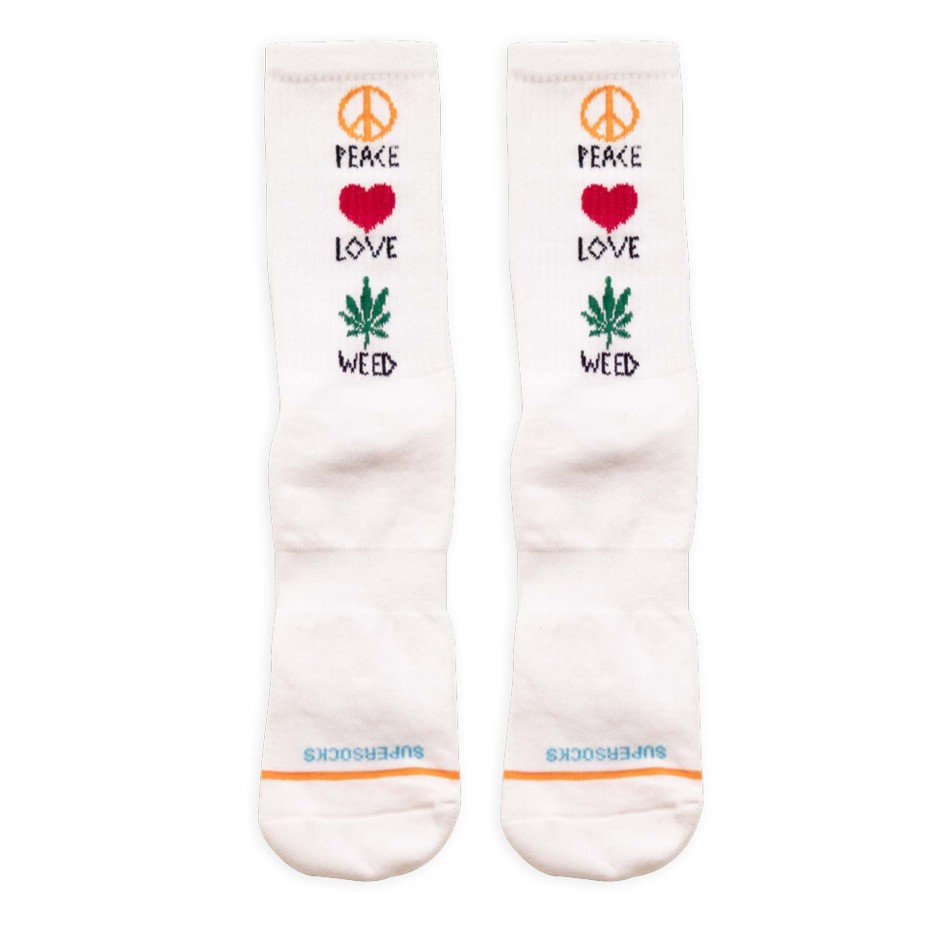 BEE UNUSUAL PEACE,LOVE,WEED AS-19403-WHT White