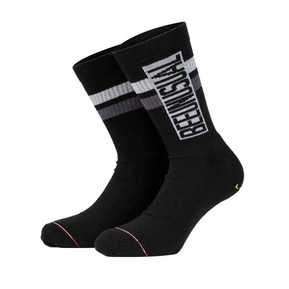 BEE UNUSUAL ORIGINAL SOLID CREW SOCKS 2 PACK Μαύρο 