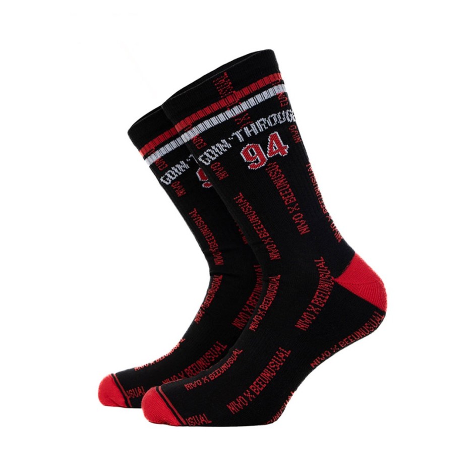 BEE UNUSUAL NIVO X BEE "GOIN TROUGH 1994" SOCKS LIMITED EDITION Μαύρο