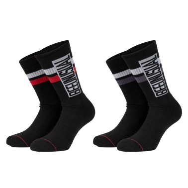 BEE UNUSUAL ORIGINAL SOLIDS CREW SOCKS 2 PACK AS-225220-BLACK Black