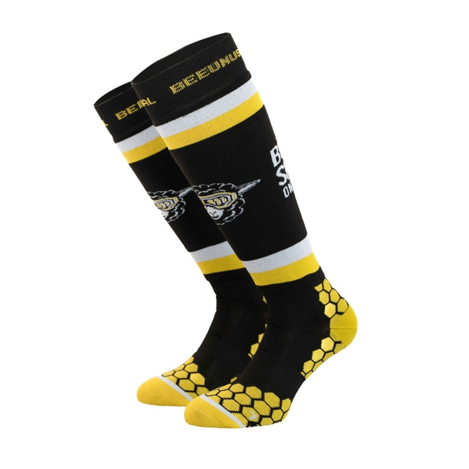 BEE UNUSUAL SHEEP SKI SOCKS AS-230730-BLACK\YELLOW Black