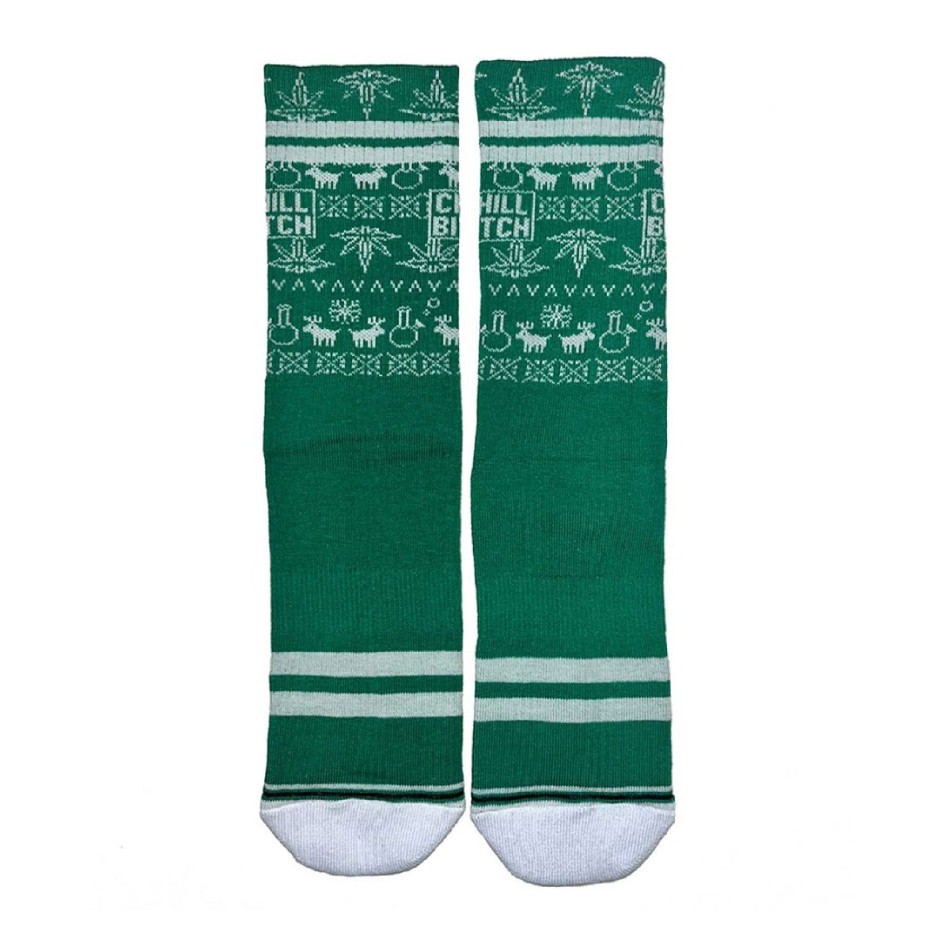Κάλτσες BEE UNUSUAL 420 COLLECTIVES "CHILL BITCH" SOCKS Πράσινο 
