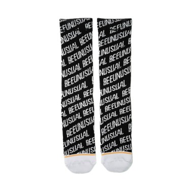 BEE UNUSUAL "AUTHENTIC LOGO" SOCKS AS-225008-BLACK/WHITE White-Black