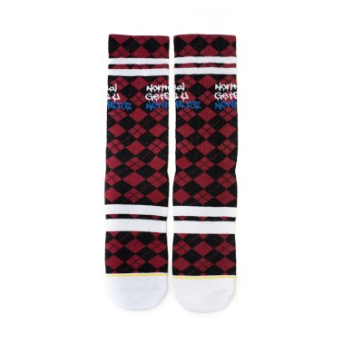 Κάλτσες BEE UNUSUAL "NORMAL GETS YOU NOWHERE" PLAID SOCKS Κόκκινο AS-225001-RED/BLACK 