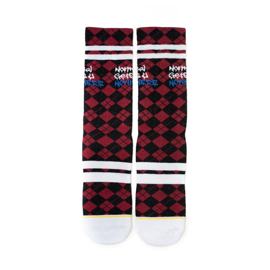 Κάλτσες BEE UNUSUAL "NORMAL GETS YOU NOWHERE" PLAID SOCKS Κόκκινο AS-225001-RED/BLACK 
