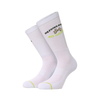 BEE UNUSUAL NO FCKS GIVEN SOCKS AS-240104-WHITE White