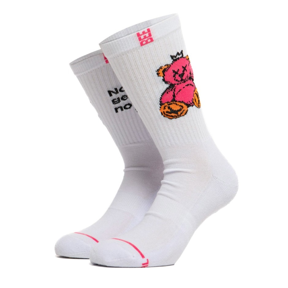 BEE UNUSUAL NORMAL GETS YOU NOWHERE WHITE SOCKS AS-245009-WHITE White
