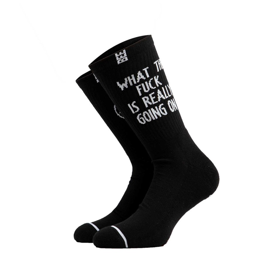 BEE UNUSUAL WTF COMBED SOCKS  AS-250840-BLACK Black
