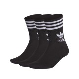 adidas Originals MID CUT CREW SOCKS 3 PAIRS GD3576 Black Image 