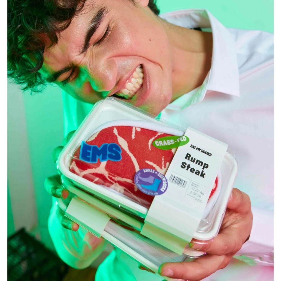 Eat My Socks Rump Steak Πολύχρωμο - Unisex Κάλτσες