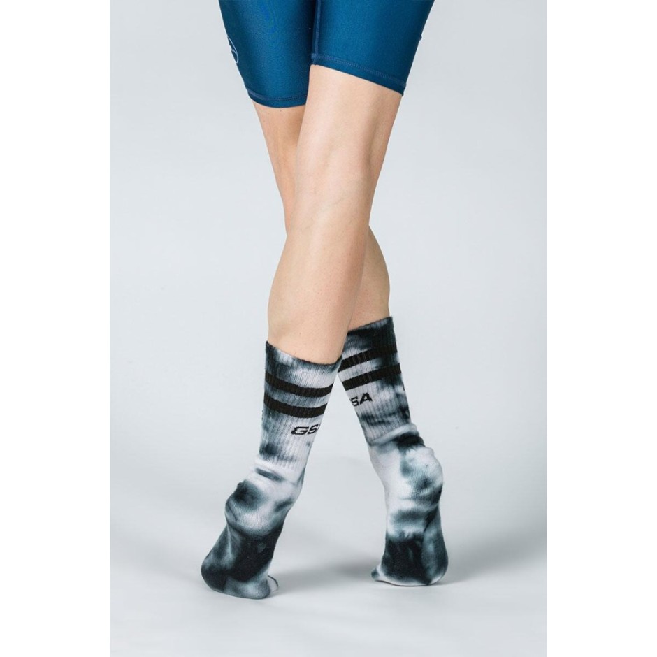 GSA UNISEX DYE TIE SOCKS 81-1904 one size-01 BLACK Μαύρο