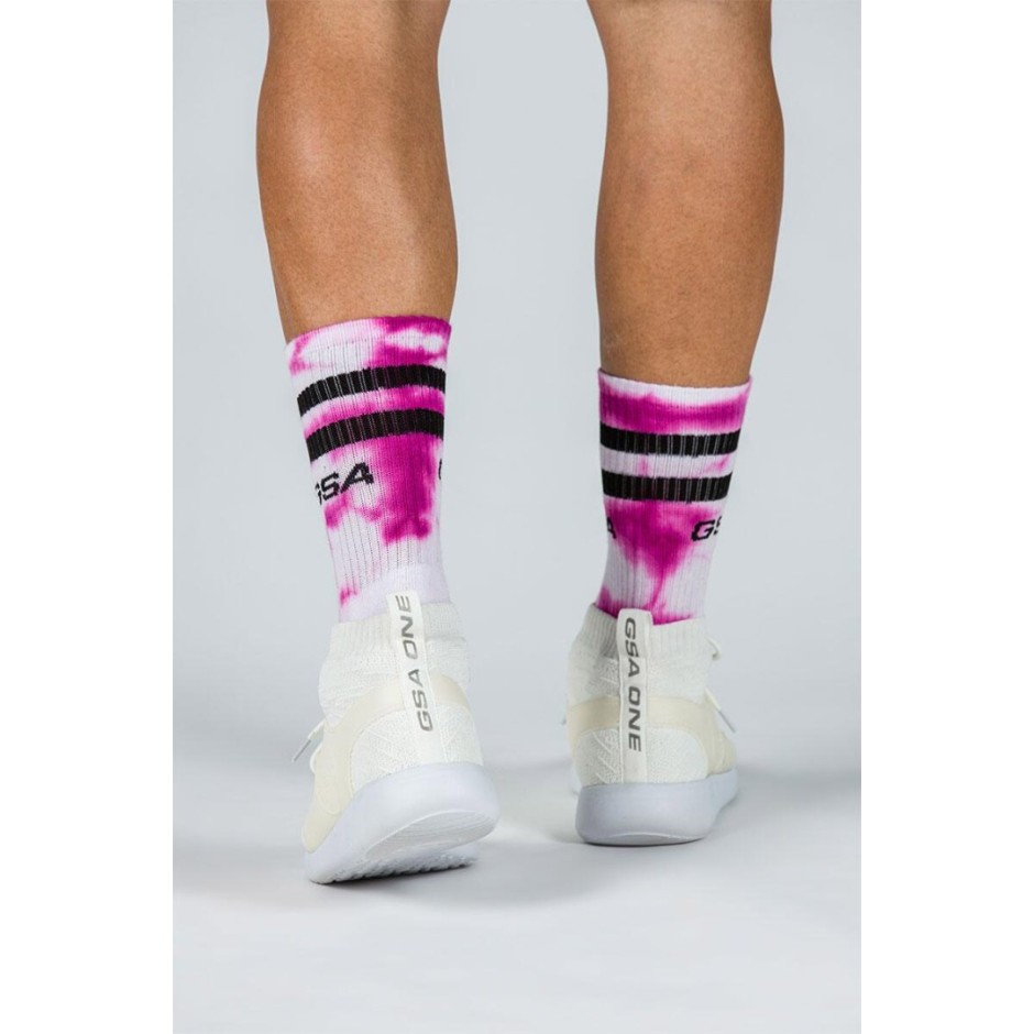 GSA UNISEX DYE TIE SOCKS 81-1904 one size-14 FUSCIA Fuchsia