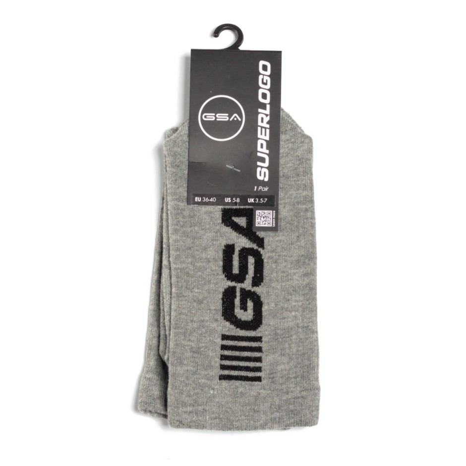 GSA SUPERLOGO CREW SOCKS 81-1900-ΓΚΡΙ-ΜΑΥΡΟ Grey