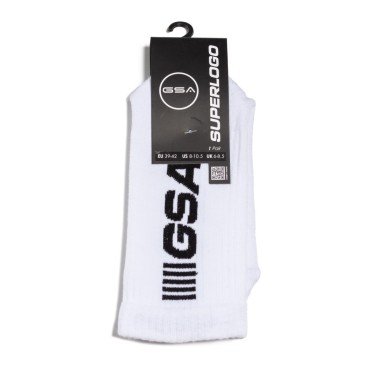 GSA SUPERLOGO CREW SOCKS 81-1900-ΛΕΥΚΟ-ΜΑΥΡΟ White-Black