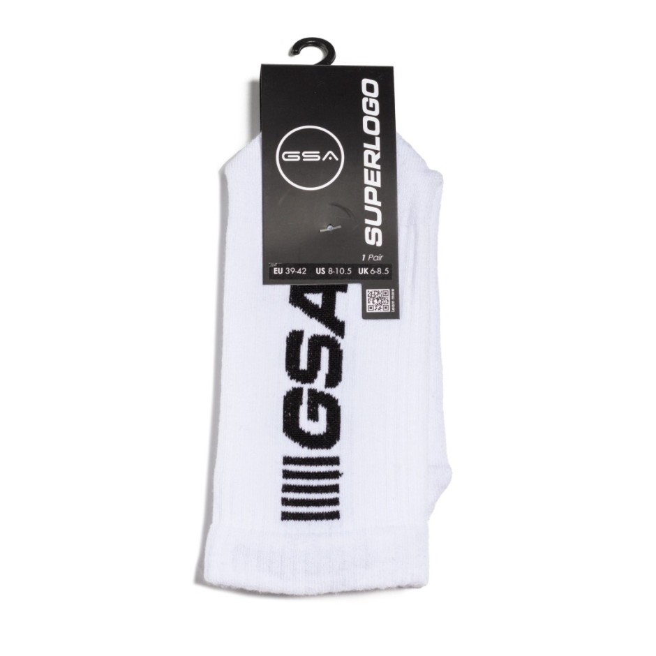 GSA SUPERLOGO CREW SOCKS 81-1900-ΛΕΥΚΟ-ΜΑΥΡΟ White-Black