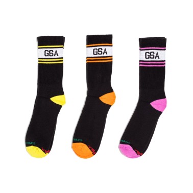 GSA SUPERLOGO STRIPES CREW SOCKS / 3 PACK 81-1901-ASSORTED 52 Μαυρο