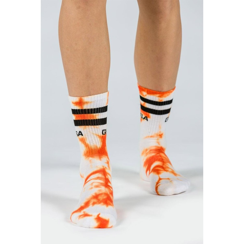 GSA UNISEX DYE TIE SOCKS 81-1904 one size-15 ORANGE Orange