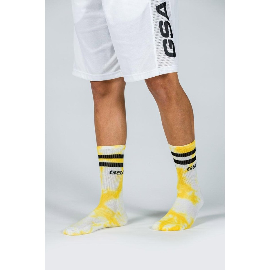 GSA UNISEX DYE TIE SOCKS 81-1904 one size-21 YELLOW Yellow