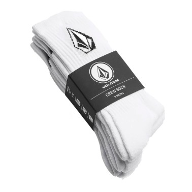 VOLCOM FULL STONE SOCK 3PK D6302004-WHT Λευκό