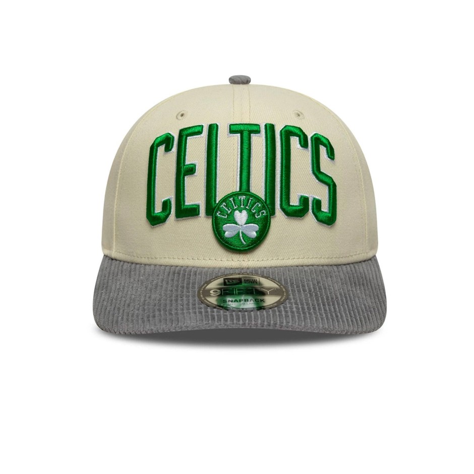 Καπέλο Μπεζ - New Era Boston Celtics NBA Cord Visor Cream 9FIFTY