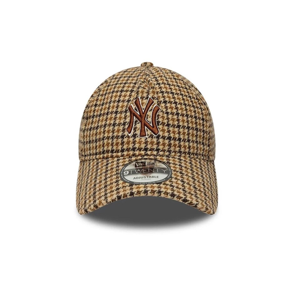 Καπέλο Μπεζ - New Era New York Yankees MLB Check Beige 9TWENTY A-Frame