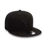 Καπέλο Μαύρο - New Era Chicago Bulls Monochrome Black 9FIFTY Εικόνα 