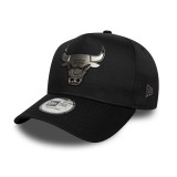 Καπέλο Μαύρο - New Era Chicago Bulls NBA Metallic Black 9FORTY E-Frame Εικόνα 